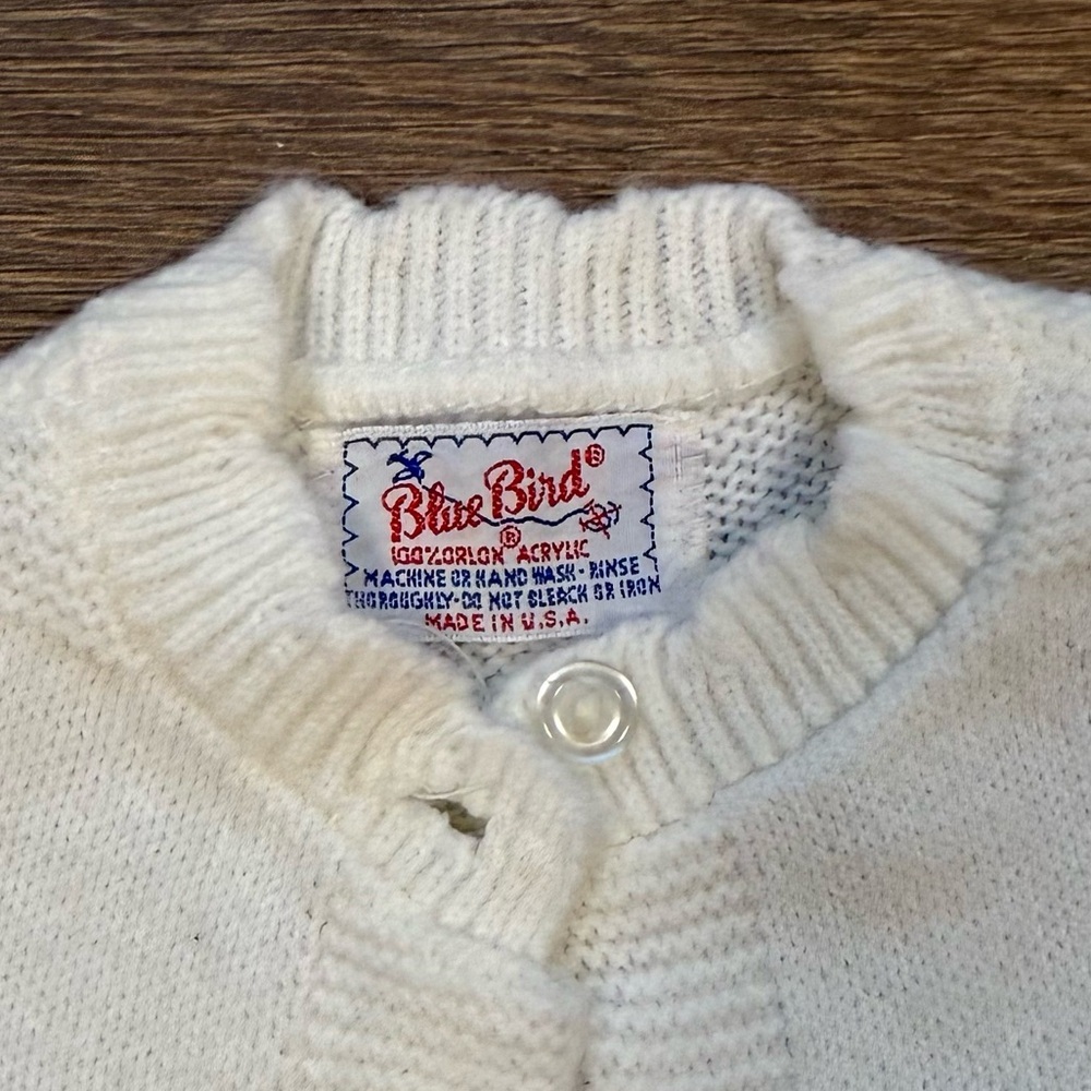 VINTAGE Blue Bird infant cardigan - Picture 3 of 6